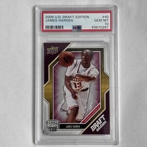 JAMES HARDEN 2009-10 UPPER DECK DRAFT EDITION #40 ROOKIE PSA 10 GEM MINT